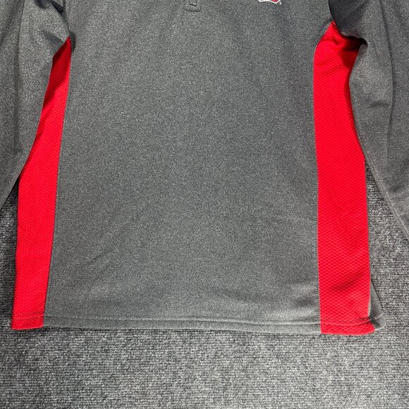 Scarlet & Gray Shirt Mens Medium 1/4 Zip Gray Long Sleeve Ohio State Authentic - Picture 2 of 8
